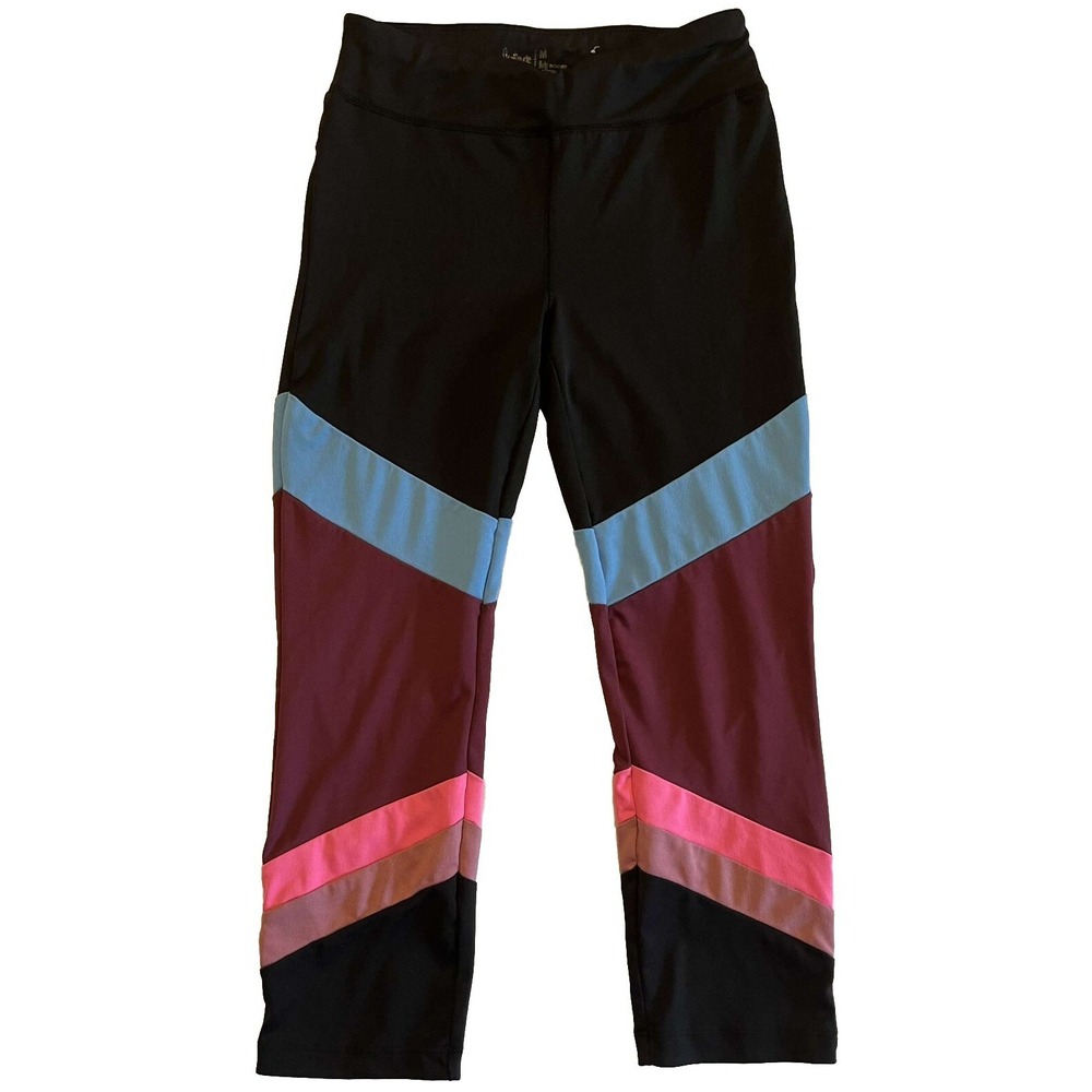 Flirtitude Women's M Cropped Leggings Athletic Black Blue Purple Pink - Picture 1 of 5